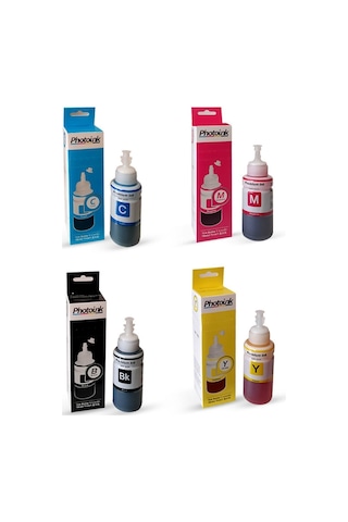 Epson Ecotank L3150 İçin 4renk 1 Takım Photoink Mürekkep Bk8681986456115 Photoink