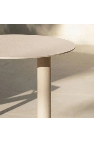 Paledin Design Magna Yan Sehpa Modern Yuvarlak Çelik Koltuk Yanı Sehpası Granit Grisi 40x40x50 Cm Toprak
