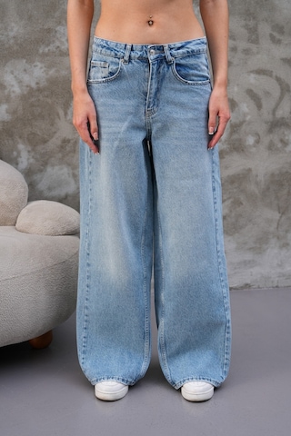 Cool Tarz Miami Mavi Straight Wide Kadın Jean Mavi Mavi