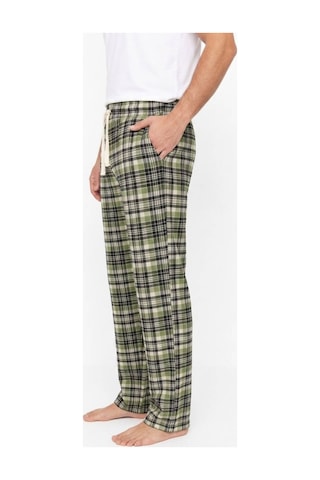 Yasar Underwear Erkek Pijama Altı %100 Pamuklu Ekose Desenli Cepli Ve Bağcıklı Haki,siyah Haki,siyah