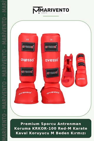 Premium Sporcu Antrenman Koruma Krkor-100 Red-m Karate Kaval Koruyucu M Beden Kırmızı