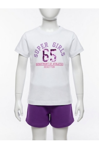 Benetton Kız Çocuk Beyaz Tshirt