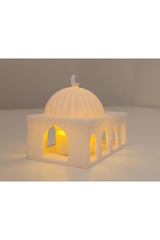 En-cag Cami Formlu Tealight Mumluk Dekoratif Mum Tutucu Ramazan Süsü Bss Çok Renkli