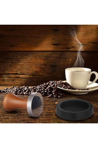Kahve Tamperi Ceviz Ahşap Sap Düz Tabanlı Espresso Tamperi 53 Mm