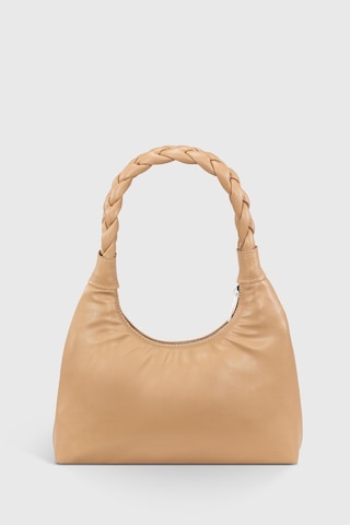 Housebags Kadın Krem Örgü Saplı Baguete Çanta 215 Krem
