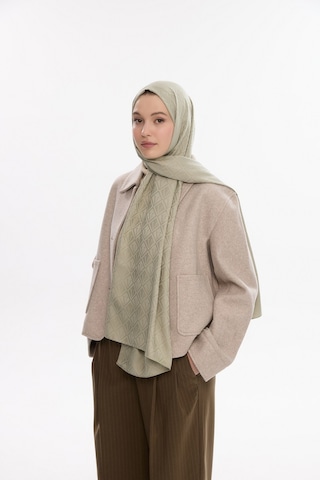 Mirsoy Scarf İpeksi Jakar Şal V Desen Yeşil