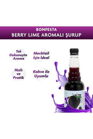 Bonfesta Berry Lime Aromalı Kahve ve Kokteyl Şurubu 750 ML