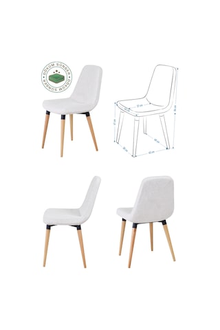 Vilinze Tosya Sandalye Avanos Ahşap Mdf Kanatlı Mutfak Masası Takımı - 70x70+70 Cmtk-avns-7070k-nn-tosya-ntrl-sigmabeyaz Krem