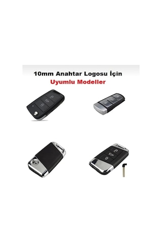 Volkswagen 10mm Anahtar Logosu Amblemi 1 Adet Mutlaka Ölçüm Yapınız Kumandanızı 2.resime Bakınız
