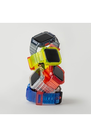 Watch 7 45mm Kordon Skinarma Saido Sert Pc Kasa Koruyuculu Silikon Strap Kayış Sarı Sarı