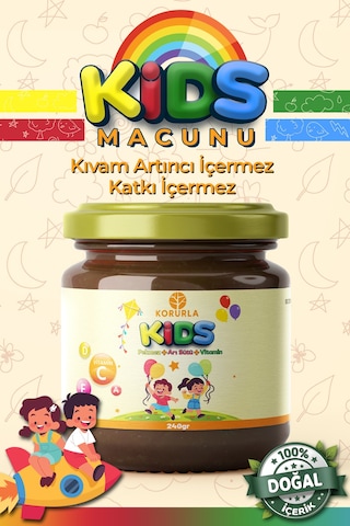 Kids Çocuk Macunu Arı Sütü Polen Propolis Pekmez Karışımı Vitaminli 240gr Kids Çocuk Macunu Arı Sütü Polen Propolis Pekmez Karışımı Vitaminli 240gr