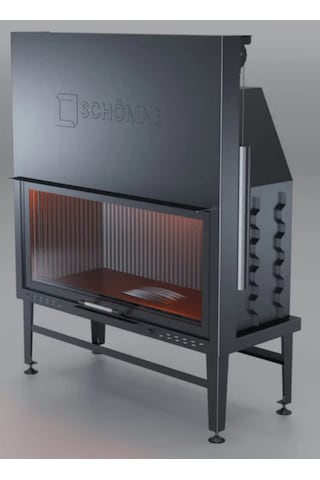 Schömne Elegance Düz Asansörlü Çelik Şömine Haznesi 110 Luk