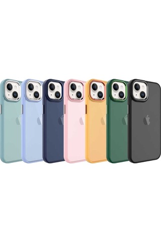 Apple Uyumlu iPhone 14 Kilif Buzlu Sert Pc Trasnparan Kapak 565040071
