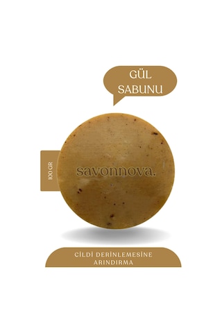 Doğal Gül Sabunu, Cildi Onarıcı, Yenileyici, Makyaj Temizliği İçin Sabun 100gr