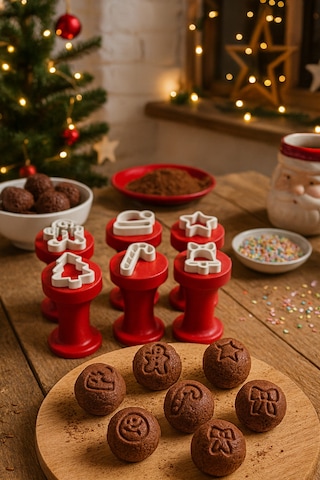 3d Baskı 6'lı Noel Temalı Tatlı Damgası Seti Kurabiye Mühürü Mutfak Aksesuarı çok renkli