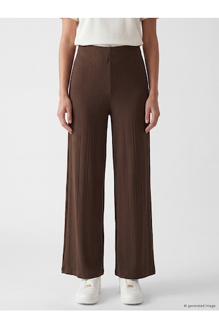 Lcw Everyday Kahverengi Beli Lastikli Kadın Fitilli Pantolon