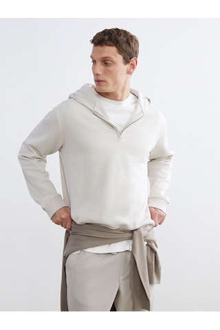 Lcw Vision Bej Uzun Kollu Erkek Hoodie