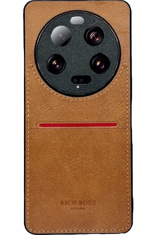 Xiaomi Mi 13 Ultra Kartlıklı Rich Boss Lüx Deri Kılıf Açık Kahve