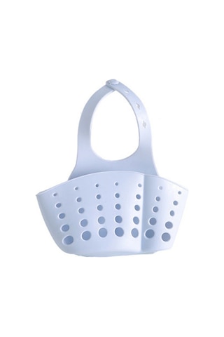 Geeroyoo Mutfak Lavabo Pvc Askıklı Depolama Sepeti - Sünger, Sabun, Temizlik Bezi İçin Havalandırmalı, Su Çıkaran Tasarım - Gri Mavi Diğer