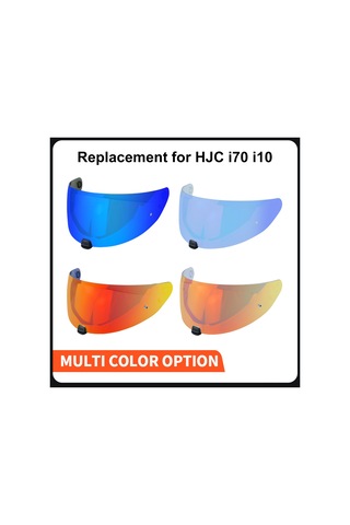 Neevoyu Hjc İ70 İ10 Kask İçin Değiştirme Camı - Uv, Toz, Çarpma Ve Sis Koruma - Transparan Mavi Revo Lentil