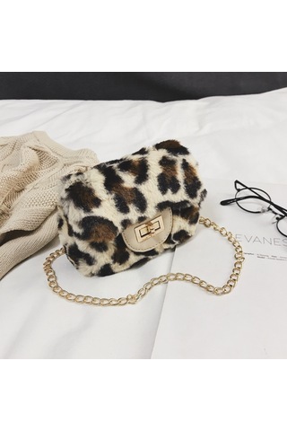 Yfashion Kış Kız Messenger Çanta Moda Pard Baskı Mini Prenses Crossbody Omuz Çantası