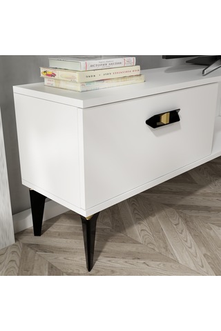 Pluss Şömineli Tv Ünitesi Takımı Beyaz-beyaz