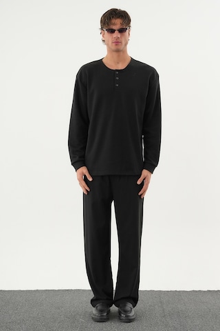 Redline Taren Oversize Erkek Kışlık Düğmeli Sweatshirt SIYAH
