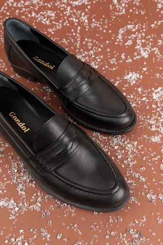 Gondol Hakiki Deri Kadın Klasik Loafer Md.236 Siyah