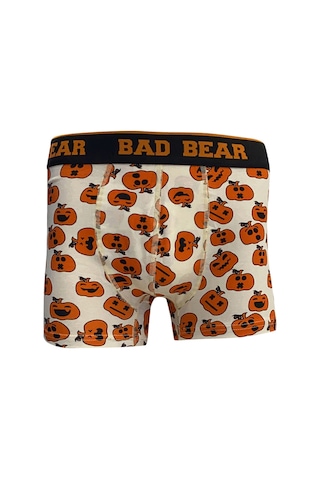 Bad Bear Pumpkin Off-White Beyaz Balkabağı Desenli Erkek Boxer-Beyaz