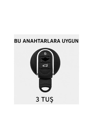 Mini Cooper F55 F56 F57 R56 R57 F60 Beyaz Silver Anahtar Kılıfı Şık Silikon Koruma