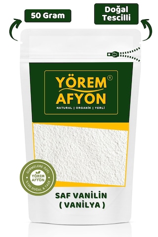 Yörem Afyon Mutfaktaki En Değerli Beyaz Altın Şekersiz Hoş Kokulu Saf Vanilin Vanilya Vanilla Planifolia 50g
