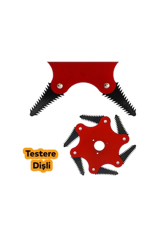 Benzinli Tırpan Metal Çim Çayır Biçme Kesme Aparatı 6 Kollu Testere Dişli Bıçkı Ahtapot Yedek Bıçak