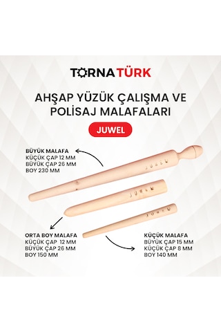 Ahşap Malafa Ahşap Yüzük Çalışma Ve Polisaj Malafaları Şekillendirme Aparatı Metalik Büyük Boy Gümüş