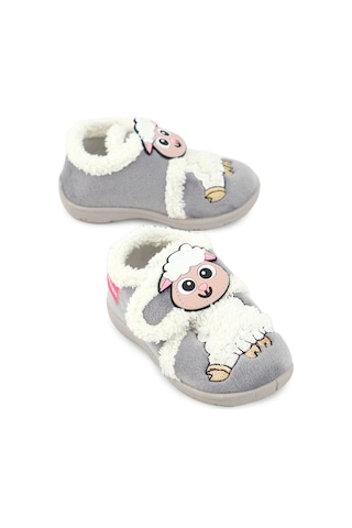 Gezer Kız Çocuk Bebe Cırtlı Ayarlanabilir Günlük Okul Kreş Panduf Ayakkabı Gri