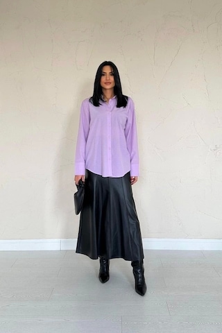 Lila Poplin Gömlek Lila