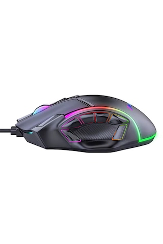 Mikespn X15 Rgb Gaming Mouse 12 Tuşlu 12800 Dpı Makrolu Oyuncu Mouse Siyah X15