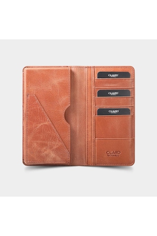 Guard Leather Babaya Hediye Telefon Girişli Antik Taba Deri Cüzdan