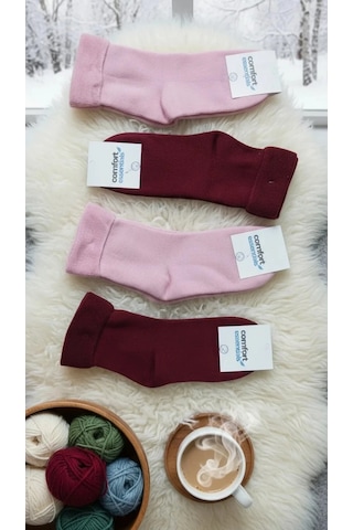 Efemicgiyimstore Bayan Kışlık Uzun Konç Havlu Çorap 12'li Paket Çok Renkli