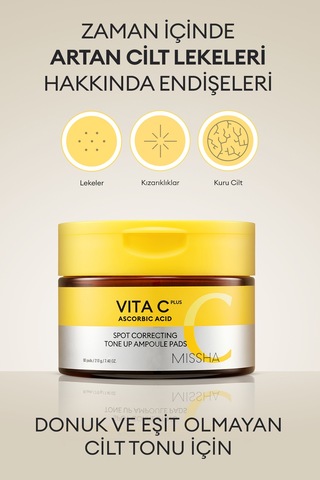 Missha Vita C Plus Tone-Up Pads Ton Eşitleyici Ampul Ped 135 ML