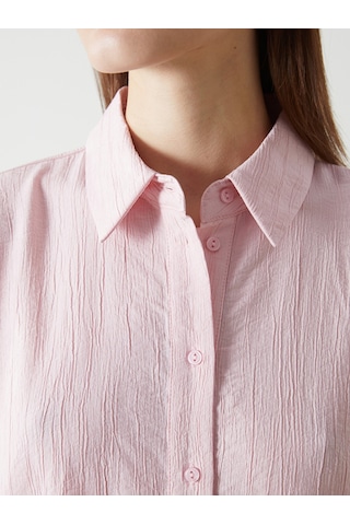 Lcw Vision Pembe Dokulu Oversize Kadın Gömlek