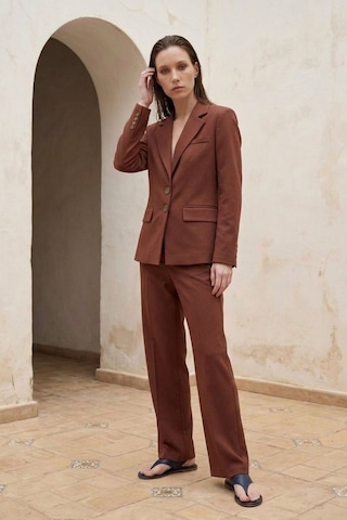 Hiccup My Fashıon Kadın Blazer Ceket Kestane Kahvesi
