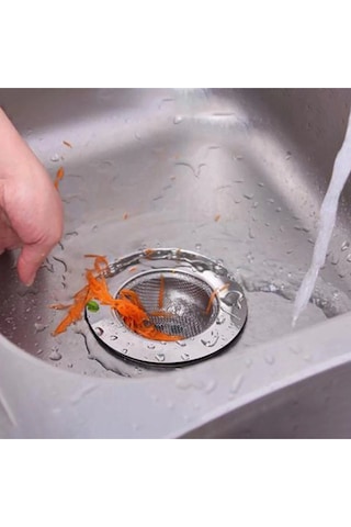 Mutfak Su Lavabo Filtresi Örgü Süzgeç Paslanmaz Çelik 7.5 Cm Çap Çok Renkli