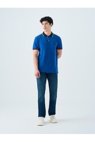 Regular Fit Erkek Polo K.kol Cobalt Blue