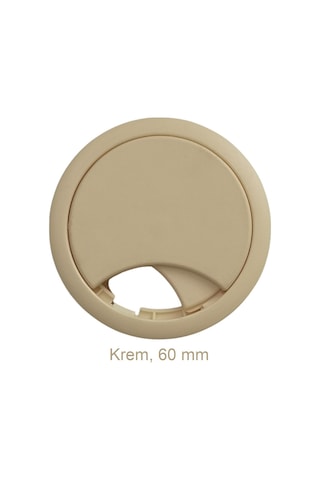 Adilon Masa Üstü Kablo Kanalı Deliği Kapağı Krem Masa Kapağı 6 Cm 5 Adet