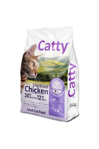 Catty Tavuklu Kısırlaştırılmış Yetişkin Kedi Maması 1,5 Kg
