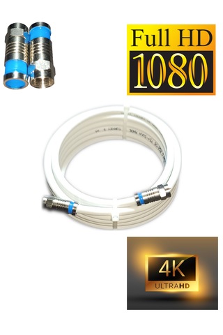 Rg6-u6 4k/full Hd/3d Saf Çelik 4metre F Konnektörlü Uydu Kablosu