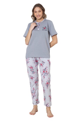 Abbas Erdem Erdem Kısa Kollu Pijama Takımı Dfn005 Gri