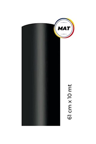 Mat Siyah Yapışkanlı Kaplama Folyosu 61 Cm X 10 Mt 1
