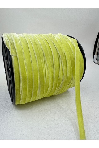 Paşateks- 1 Cm Düz Kadife-5 Metre Elektrik Lime