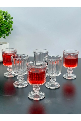 6 Kişilik Cam Ayaklı Pinterest Kahve Yanı Bardağı Bardak 65ml